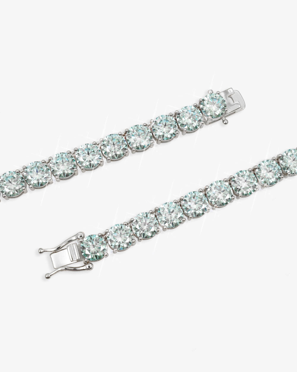 6MM Blue Moissanite Tennis Chain 14K Gold - White Gold