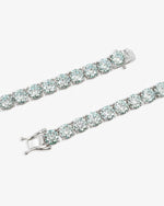6MM Blue Moissanite Tennis Chain 14K Gold - White Gold