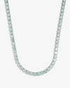 6MM Blue Moissanite Tennis Chain 14K Gold - White Gold