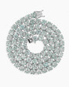 6MM Blue Moissanite Tennis Chain 14K Gold - White Gold