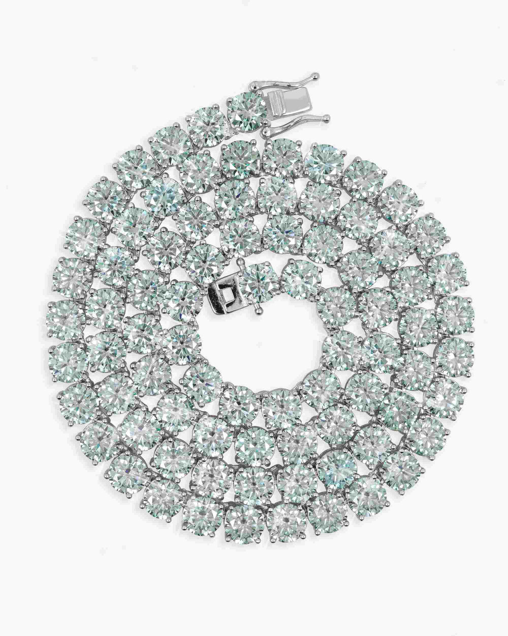 6MM Blue Moissanite Tennis Chain 14K Gold - White Gold