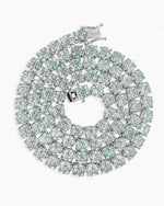 6MM Blue Moissanite Tennis Chain 14K Gold - White Gold