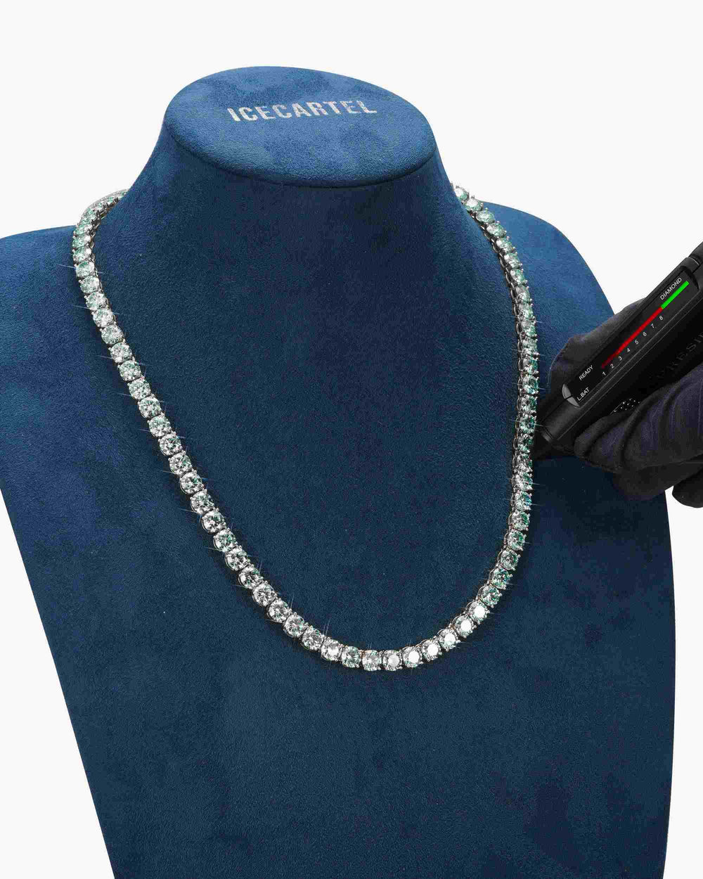 6MM Blue Moissanite Tennis Chain 14K Gold - White Gold