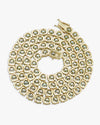 6MM Blue Moissanite Tennis Chain 14K Gold - Yellow Gold