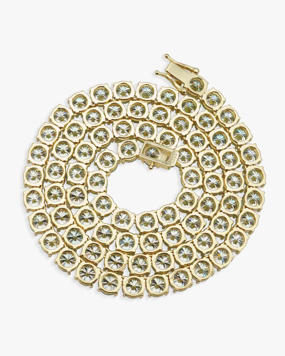 6MM Blue Moissanite Tennis Chain 14K Gold - Yellow Gold