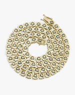 6MM Blue Moissanite Tennis Chain 14K Gold - Yellow Gold