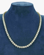 6MM Blue Moissanite Tennis Chain 14K Gold - Yellow Gold