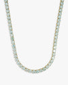 6MM Blue Moissanite Tennis Chain 14K Gold - Yellow Gold