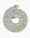6MM Blue Moissanite Tennis Chain 14K Gold - Yellow Gold