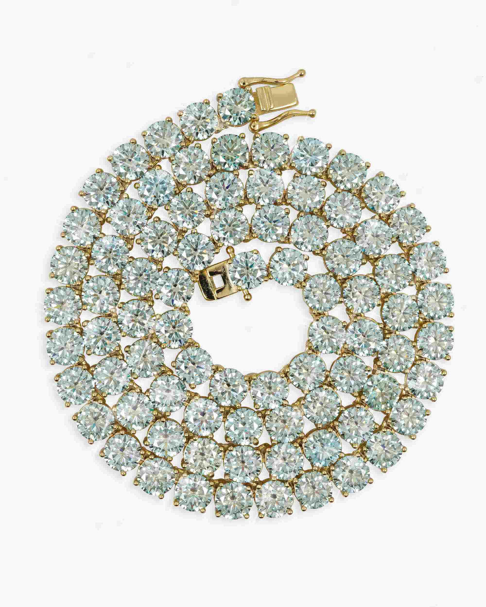 6MM Blue Moissanite Tennis Chain 14K Gold - Yellow Gold