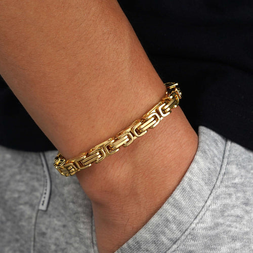 6mm byzantine bracelet 14k yellow gold icecartel model