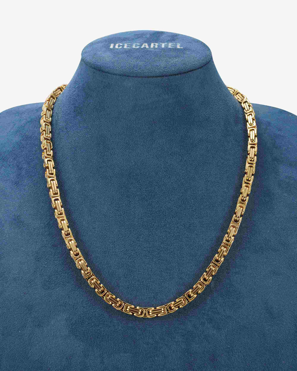 6mm byzantine chain 14k gold icecartel display