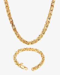 6mm byzantine chain and bracelet bundle 14k gold icecartel px