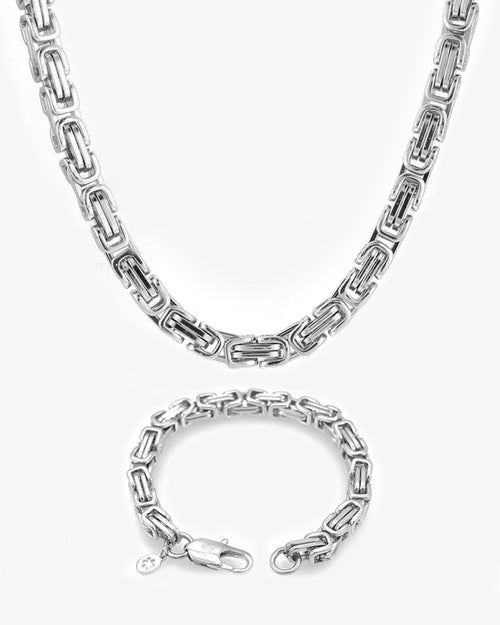 6mm byzantine chain bracelet bundle silver icecartel px