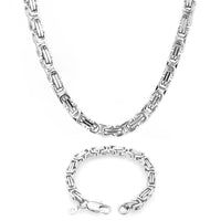 6MM Byzantine Chain and Bracelet Bundle Silver