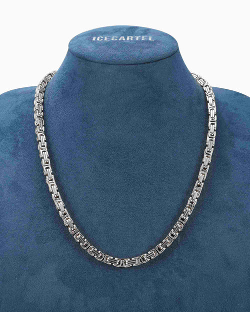 6mm byzantine chain silver icecartel display
