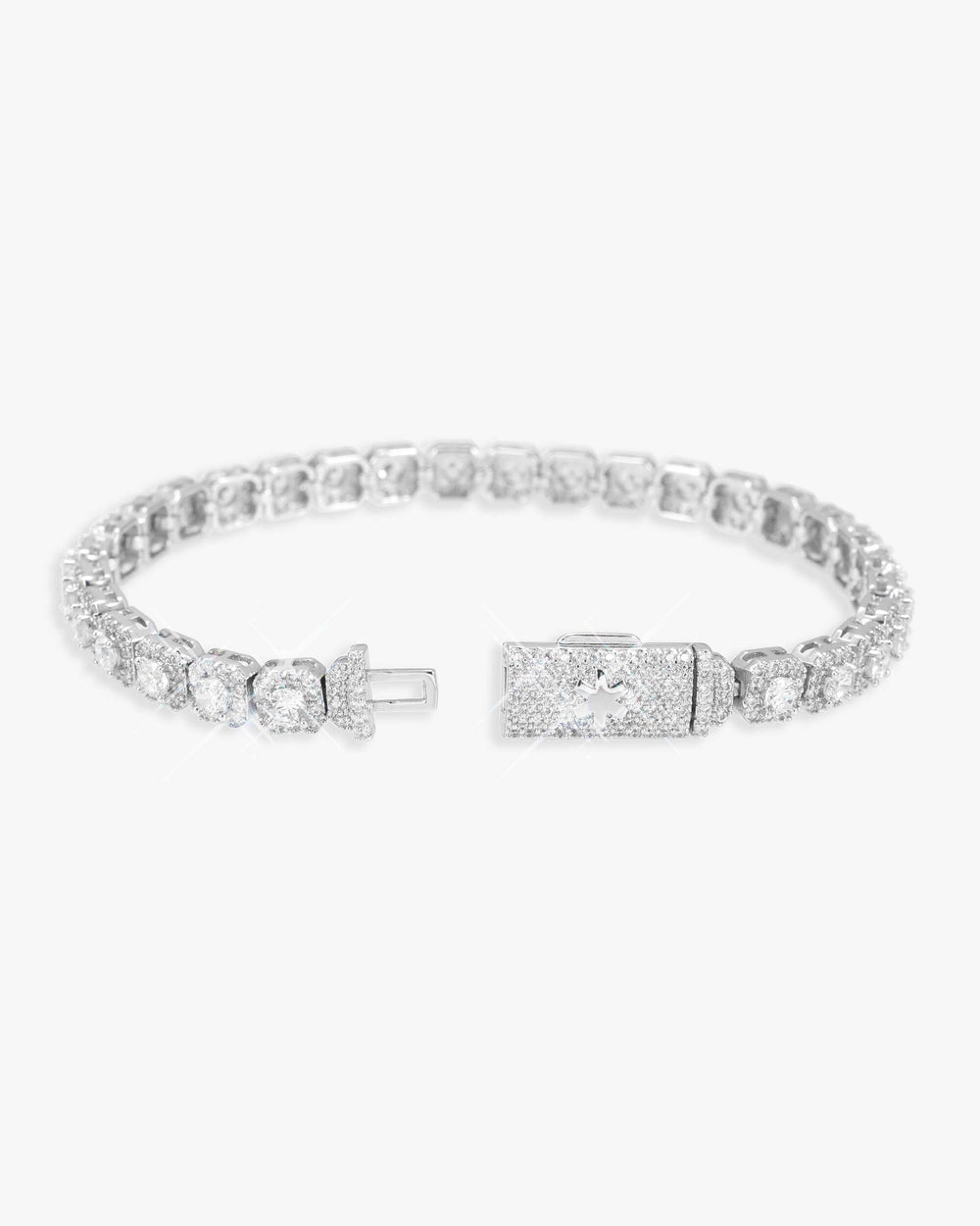 6mm clustered tennis bracelet 14k gold icecartel px lock