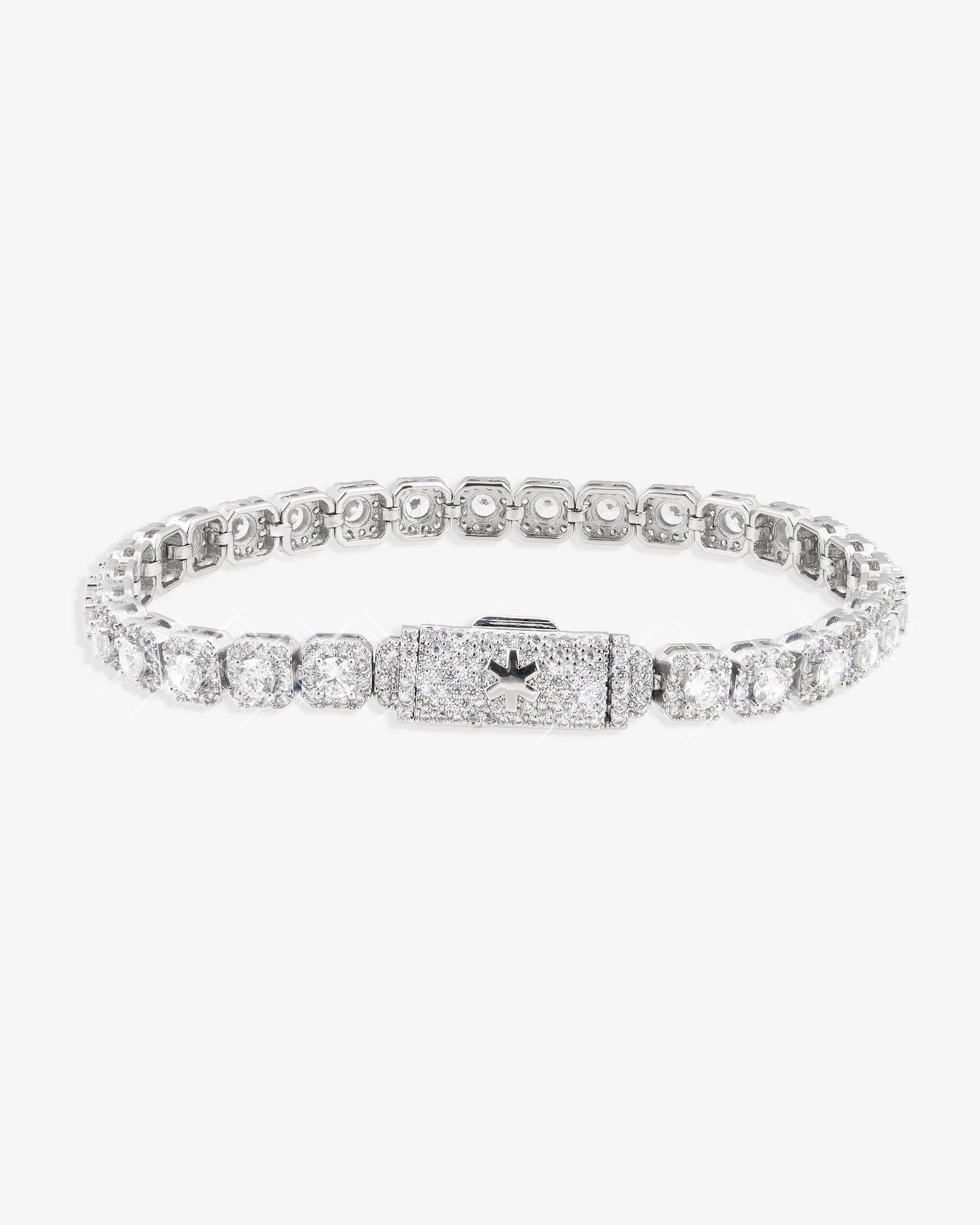 6MM Clustered Iced Out VVS Tennis Bracelet 14K Gold - IceCartel