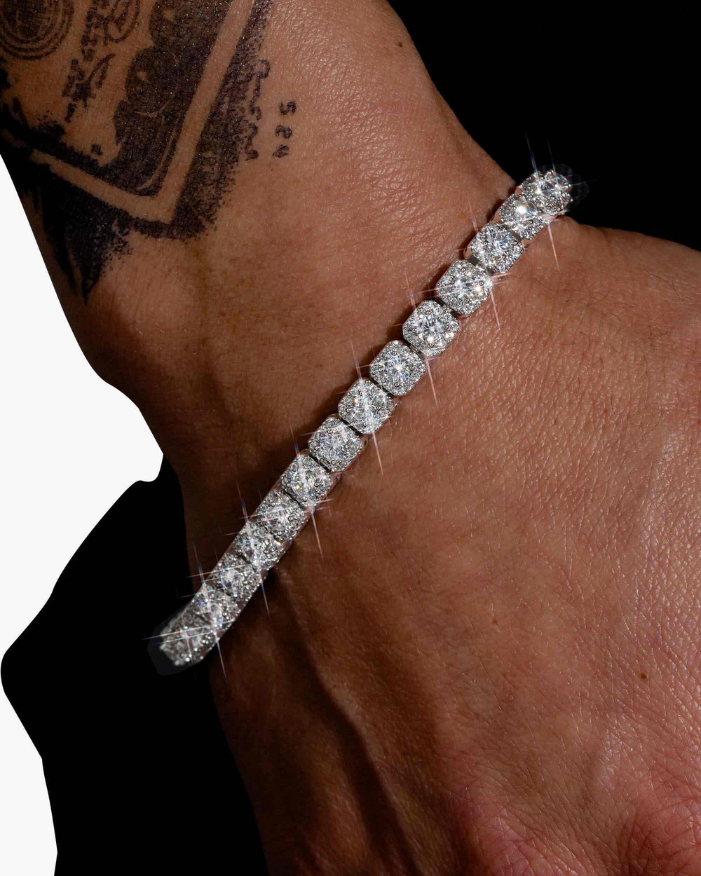 6mm clustered tennis bracelet 14k gold icecartel px model loose