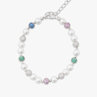 Bracelet de perles colorées boule de neige 6mm
