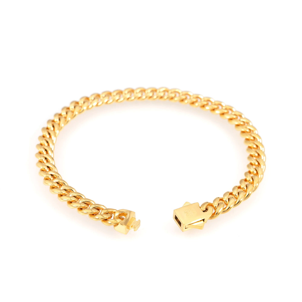 6mm cuban link bracelet 14k yellow gold icecartel o