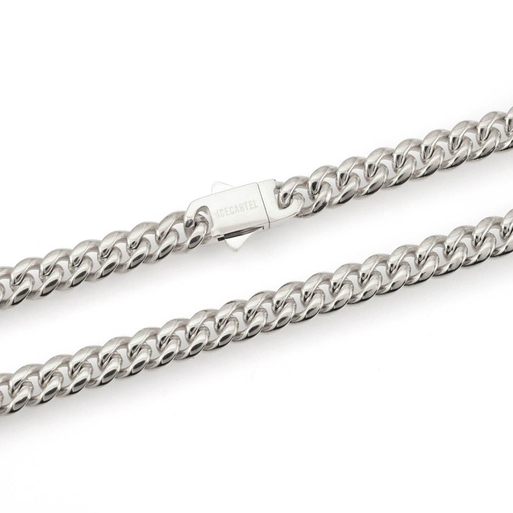 6mm cuban link chain 14k white gold icecartel lock