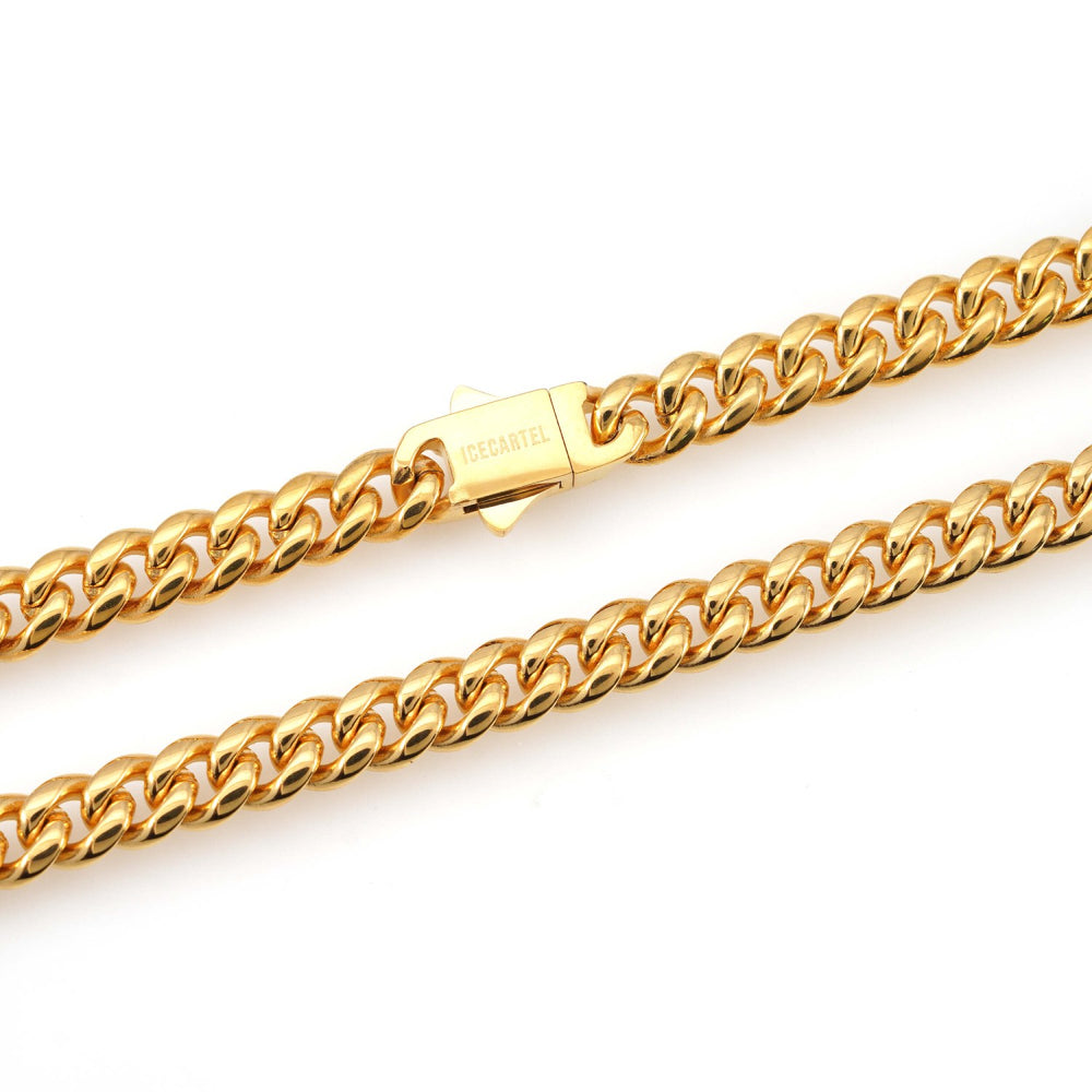 6mm cuban link chain 14k yellow gold icecartel lock