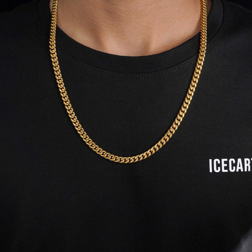 6mm cuban link chain 14k yellow gold icecartel model