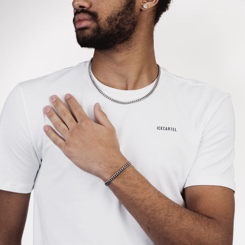 6MM Cuban Link Chain 14K White Gold Silver model