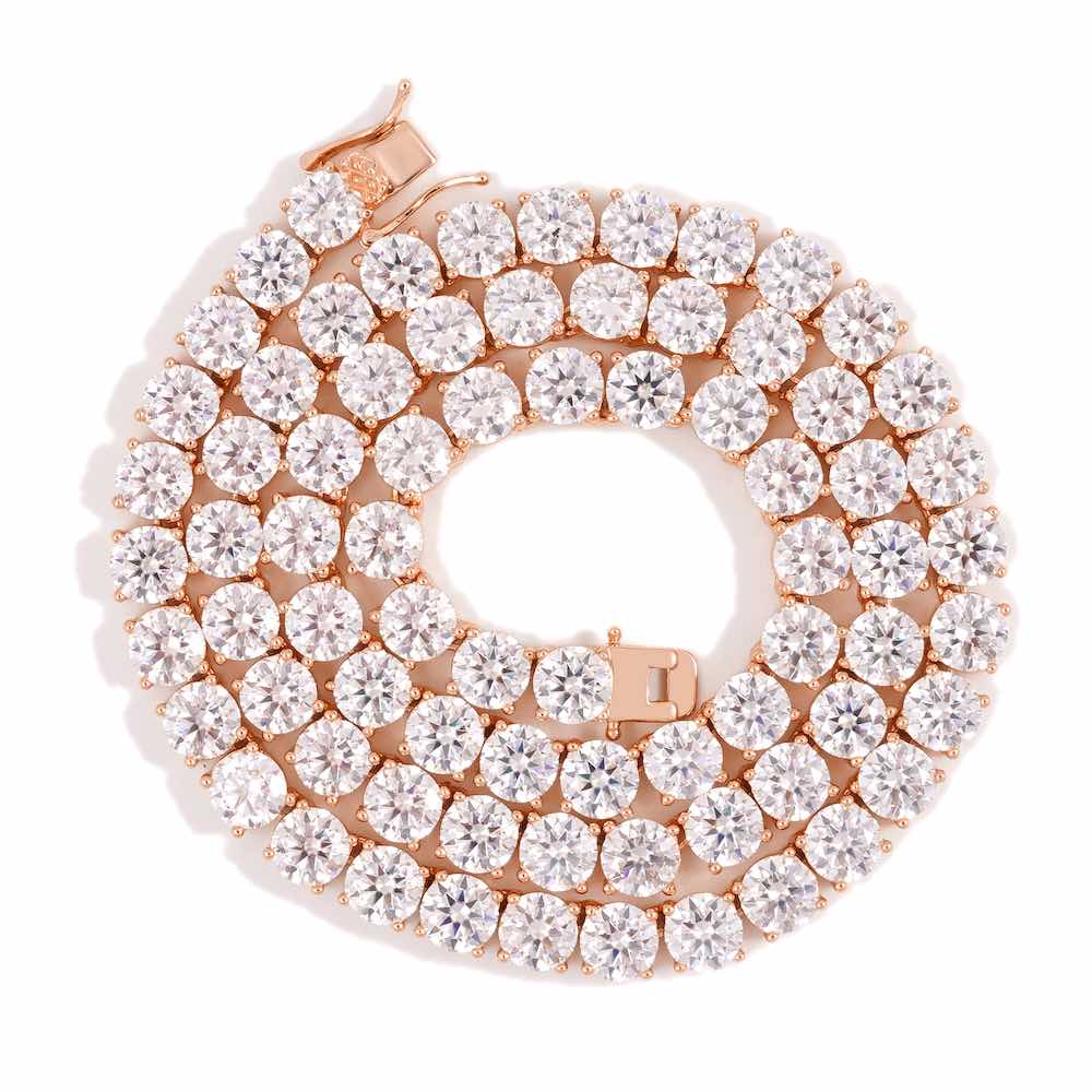 6MM Diamond Tennis Chain 14K Solid Rose Gold First