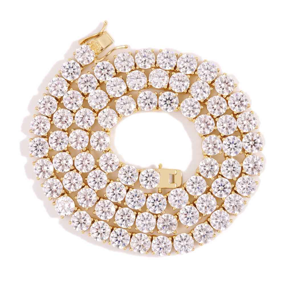 6MM Diamond Tennis Chain 14K Solid Yellow Gold First