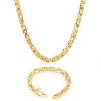 6MM Byzantine Chain and Bracelet Bundle 14K Gold