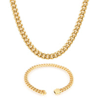 6MM Cuban Link Chain and Bracelet Bundle 14K Gold