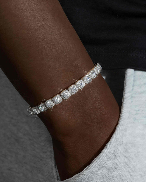 6mm moissanite clustered tennis bracelet 14k gold icecartel model