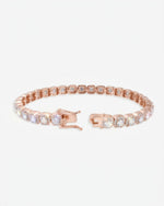 6MM Moissanite Clustered Tennis Bracelet 14K Gold - Rose Gold