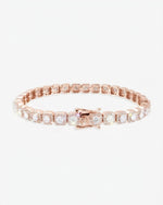 6MM Moissanite Clustered Tennis Bracelet 14K Gold - Rose Gold