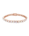 6MM Moissanite Clustered Tennis Bracelet 14K Gold - Rose Gold