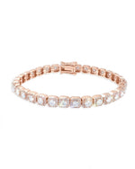 6MM Moissanite Clustered Tennis Bracelet 14K Gold - Rose Gold