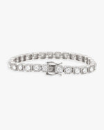 6MM Moissanite Clustered Tennis Bracelet 14K Gold - White Gold