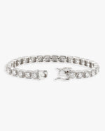 6MM Moissanite Clustered Tennis Bracelet 14K Gold - White Gold