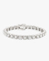 6MM Moissanite Clustered Tennis Bracelet 14K Gold - White Gold