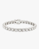 6MM Moissanite Clustered Tennis Bracelet 14K Gold - White Gold