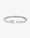 6MM Moissanite Clustered Tennis Bracelet 14K Gold - White Gold