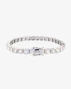 6MM Moissanite Clustered Tennis Bracelet 14K Gold - White Gold