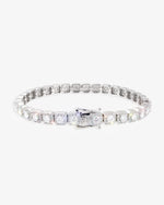 6MM Moissanite Clustered Tennis Bracelet 14K Gold - White Gold