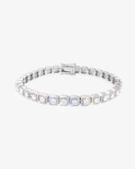 6MM Moissanite Clustered Tennis Bracelet 14K Gold - White Gold