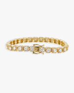 6MM Moissanite Clustered Tennis Bracelet 14K Gold - Yellow Gold