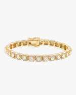6MM Moissanite Clustered Tennis Bracelet 14K Gold - Yellow Gold