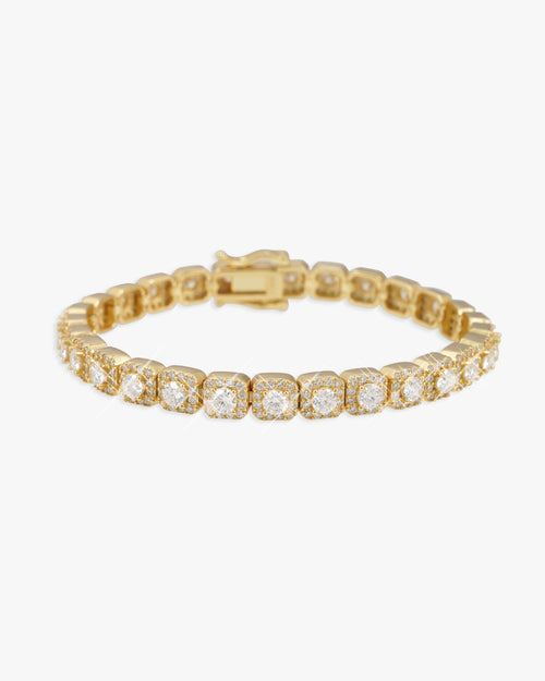 6mm moissanite clustered tennis bracelet 14k gold icecartel yellow main