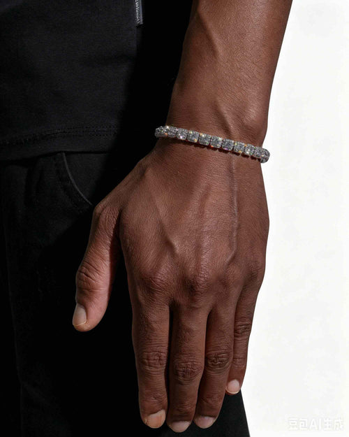 6MM Clustered VVS Tennis Bracelet 14K Gold